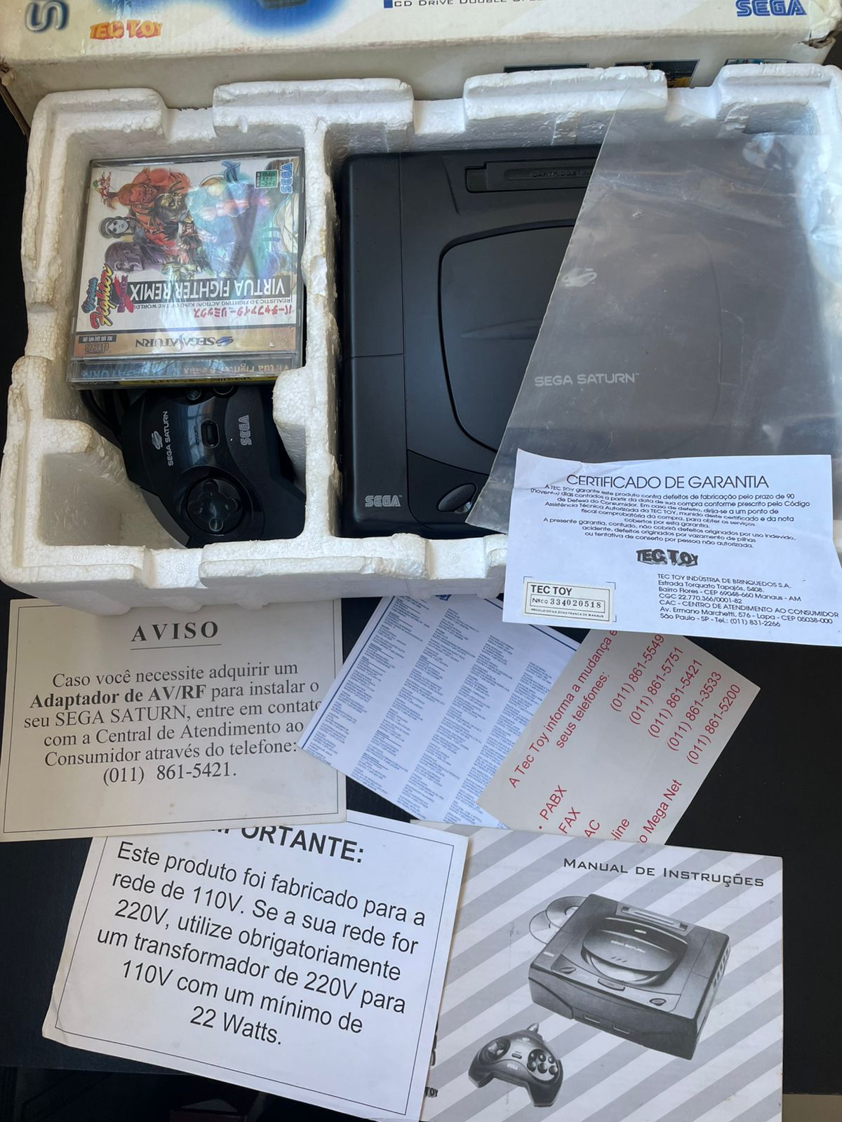 Sega Saturn Tectoy com jogo desbloqueado